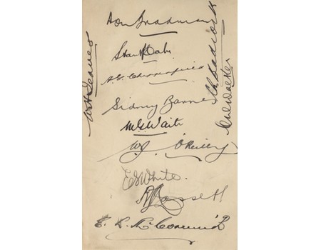 AUSTRALIA 1938 SIGNED CRICKET ALBUM PAGE 