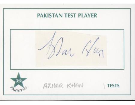 AZHAR KHAN (PAKISTAN) CRICKET AUTOGRAPH