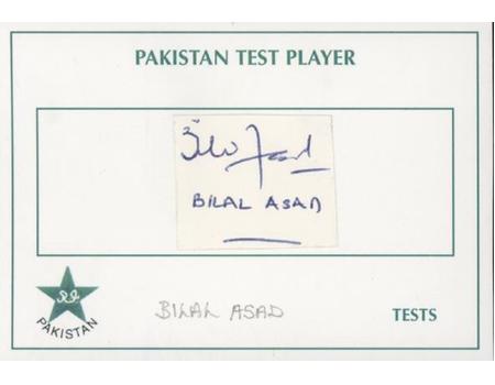 BILAL ASAD (PAKISTAN) CRICKET AUTOGRAPH