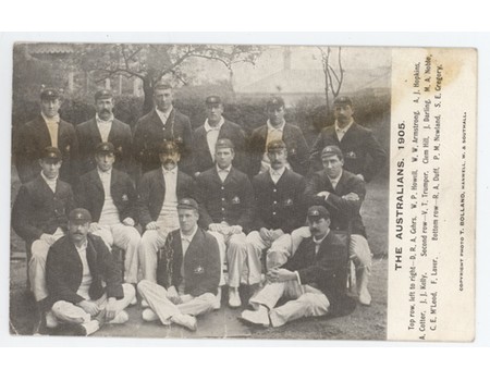 AUSTRALIAN CRICKET TEAM 1905 POSTCARD