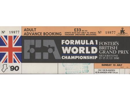 BRITISH GRAND PRIX 1990 ORIGINAL TICKET