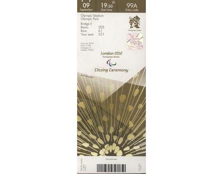 LONDON 2012 OLYMPICS CLOSING CEREMONY TICKET