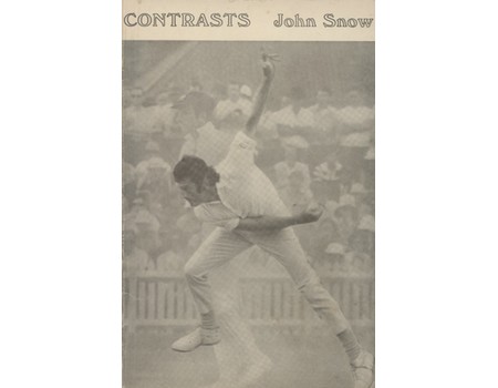 CONTRASTS. POEMS BY JOHN SNOW