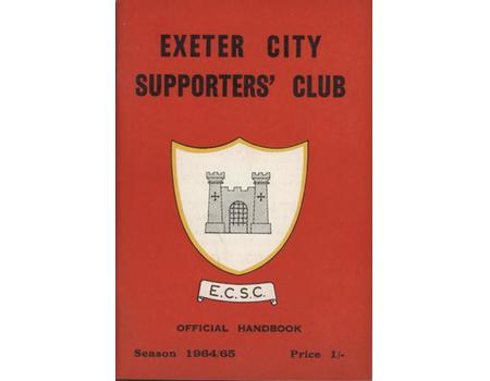 EXETER CITY FC 1964-65 OFFICIAL HANDBOOK