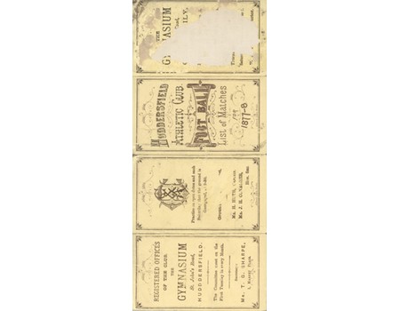 HUDDERSFIELD ATHLETIC (RUGBY) FOOTBALL CLUB 1877-78 FIXTURE CARD