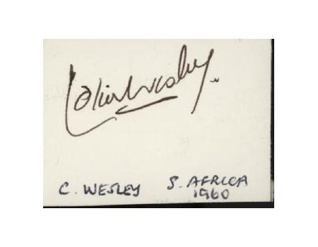 COLIN WESLEY (SOUTH AFRICA) CRICKET AUTOGRAPH