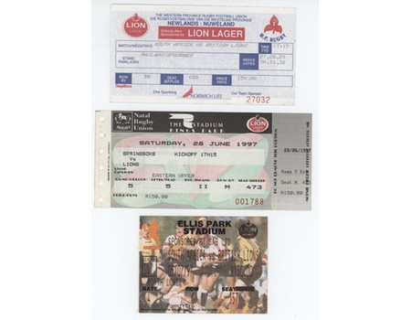 BRITISH LIONS 1997 (TOUR TO SOUTH AFRICA) RUGBY UNION TICKETS - ALL THREE TESTS