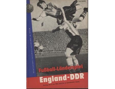 EAST GERMANY V ENGLAND 1963 FOOTBALL PROGRAMME