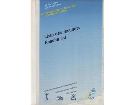 14E CHAMPIONNATS DU MONDE DE CROSS-COUNTRY - LISTE DES RESULTATS (WORLD CROSS COUNTRY CHAMPIONSHIPS 1986)