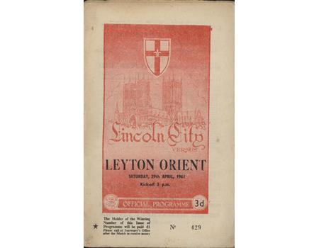 LINCOLN CITY V LEYTON ORIENT 1960-61 FOOTBALL PROGRAMME