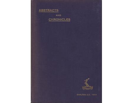 ABSTRACTS AND CHRONICLES - CARLTON CRICKET CLUB 1924