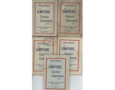 THE UMPIRE CRICKET COMPANION 1910-1914 (5 ISSUES)