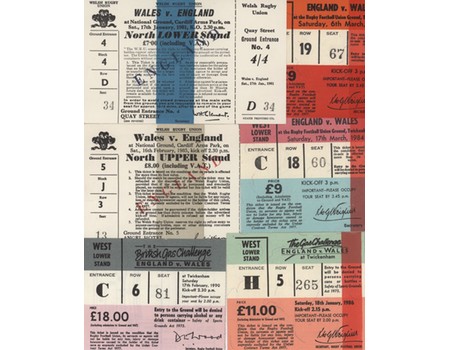 ENGLAND V WALES 1982-90 RUGBY UNION TICKETS (X6)