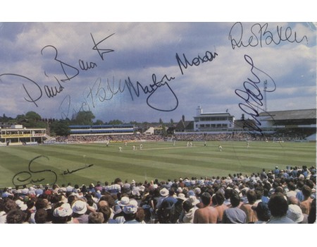 YORKSHIRE CRICKETERS 1980S/90S SIGNED POSTCARD