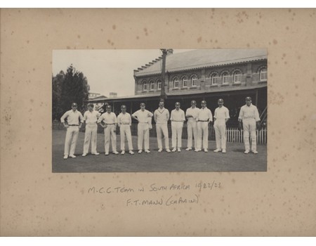 ENGLAND CRICKET TEAM 1922-23 (TOUR TO SOUTH AFRICA) CRICKET PHOTOGRAPH