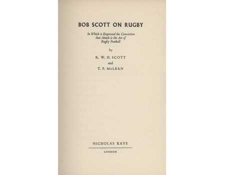BOB SCOTT ON RUGBY