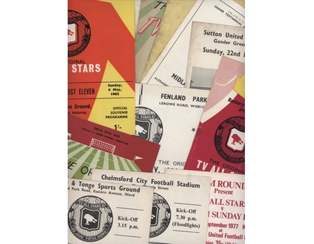 TELEVISION ALL-STARS XI 1959-1965 FOOTBALL PROGRAMMES (X15)