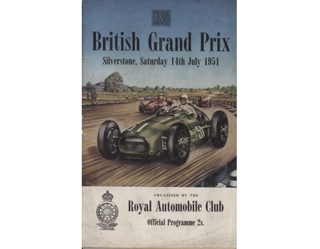 BRITISH GRAND PRIX 1951 OFFICIAL MOTOR RACING PROGRAMME