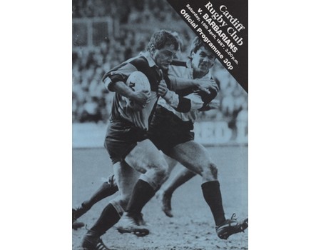 CARDIFF V BARBARIANS 1987 RUGBY UNION PROGRAMME (SIGNED BY BARBARIANS)