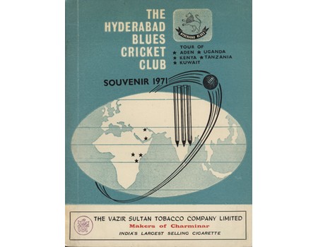 THE HYDERABAD BLUES CRICKET CLUB SOUVENIR 1971 - TOUR OF ADEN, UGANDA, KENYA, TANZANIA & KUWAIT
