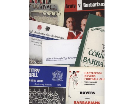 THE BARBARIANS  RUGBY UNION PROGRAMMES 1965-2011 (X 14)