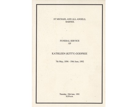 KITTY GODFREE FUNERAL SERVICE 1992