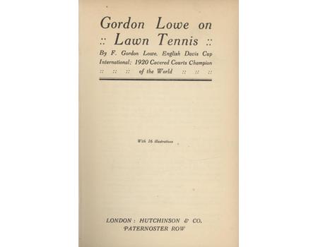 GORDON LOWE ON LAWN TENNIS
