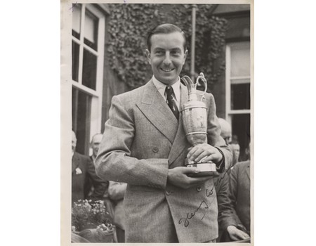HENRY COTTON 1937 SIGNED GOLF PHOTOGRAPH
