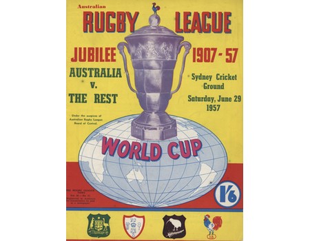 AUSTRALIA V THE REST 1957 (RUGBY LEAGUE WORLD CUP) PROGRAMME