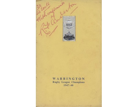 WARRINGTON RUGBY LEAGUE CHAMPIONS 1947-48