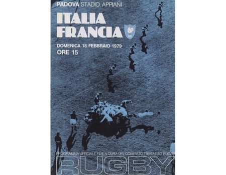 ITALY V FRANCE 1979 RUGBY UNION PROGRAMME