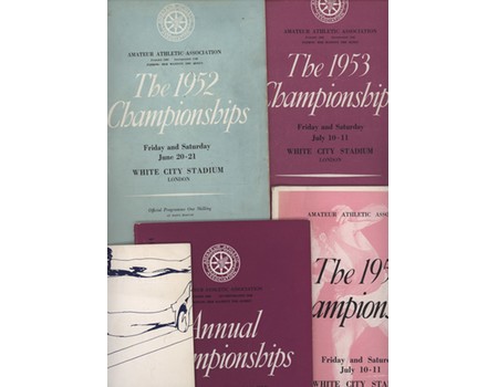 AMATEUR ATHLETIC ASSOCIATION CHAMPIONSHIPS PROGRAMMES 1952-69 (X5)