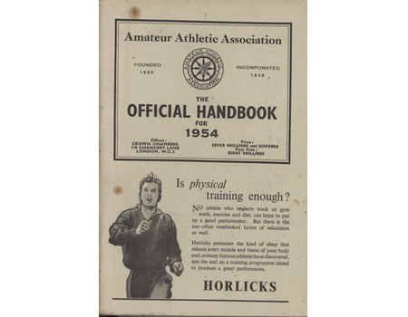 AMATEUR ATHLETIC ASSOCIATION HANDBOOK 1954