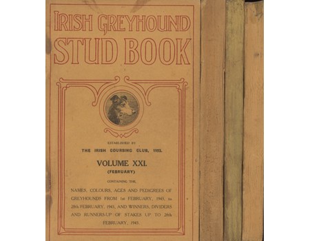 IRISH GREYHOUND STUD BOOK 1943-46 (20 VOLUMES)