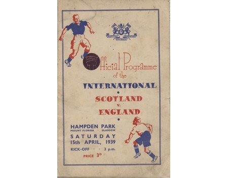 SCOTLAND V ENGLAND 1939 FOOTBALL PROGRAMME
