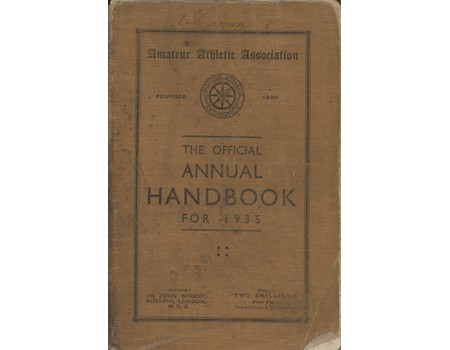 AMATEUR ATHLETIC ASSOCIATION HANDBOOK 1935