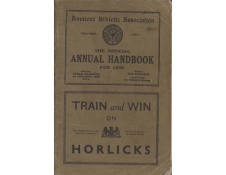 AMATEUR ATHLETIC ASSOCIATION HANDBOOK 1939