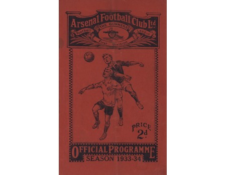 ARSENAL V ASTON VILLA 1933-34 FOOTBALL PROGRAMME