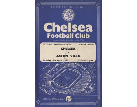 CHELSEA V ASTON VILLA 1956-57 FOOTBALL PROGRAMME