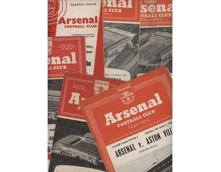 ARSENAL V ASTON VILLA 1954-65 FOOTBALL PROGRAMMES (X6)