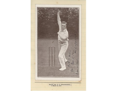 FREDERICK WEAVER (GLOUCESTERSHIRE) 1898 SIGNED CRICKET POSTCARD