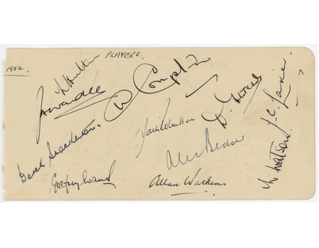 INDIA 1952 CRICKET AUTOGRAPHS (+ PLAYERS TEAM 1952)