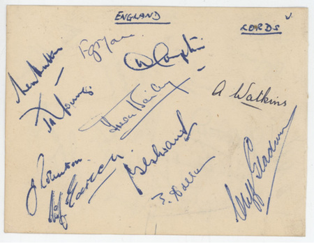 ENGLAND CRICKET TEAM 1949 CRICKET AUTOGRAPHS (& SOUTH OF ENGLAND TEAM)