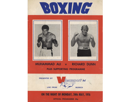 MUHAMMAD ALI V RICHARD DUNN 1976 BOXING PROGRAMME