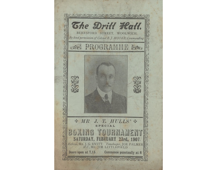 CHRIS CLARKE V TED MOORE (WOOLWICH) 1907 BOXING PROGRAMME