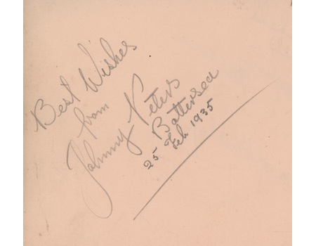 JOHNNY PETERS 1935 BOXING AUTOGRAPH