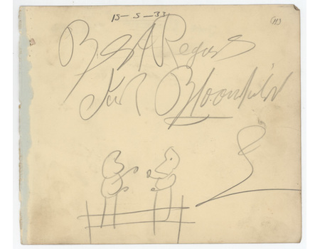 JACK BLOOMFIELD 1933 BOXING AUTOGRAPH