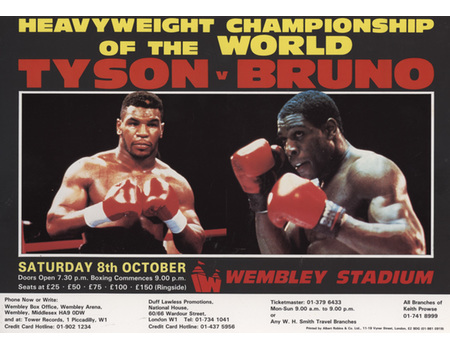 MIKE TYSON V FRANK BRUNO 1988 BOXING POSTER