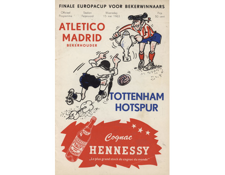 ATLETICO MADRID V TOTTENHAM HOTSPUR 1963 (ECWC FINAL) FOOTBALL PROGRAMME - BRIAN GLANVILLE