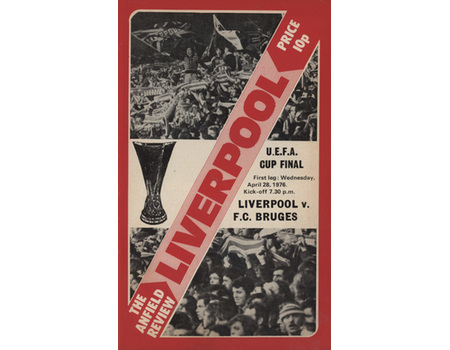 LIVERPOOL V F.C. BRUGES 1976 (UEFA CUP FINAL) FOOTBALL PROGRAMME - BRIAN GLANVILLE